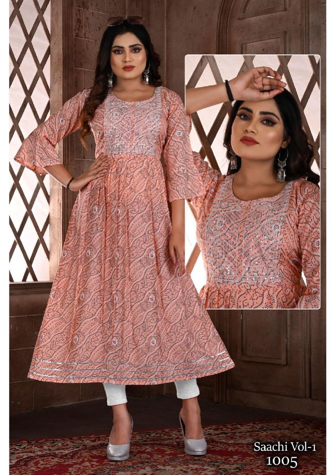 Beauty Saachi 1 Ethnic Wear Wholesale Anarkali Kurti Rayon Catalog
